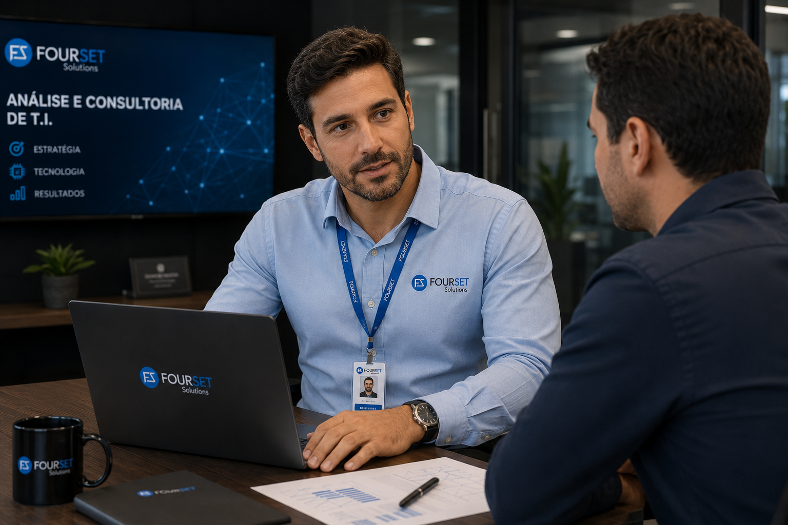 Consultores Fourset em análise de ambiente